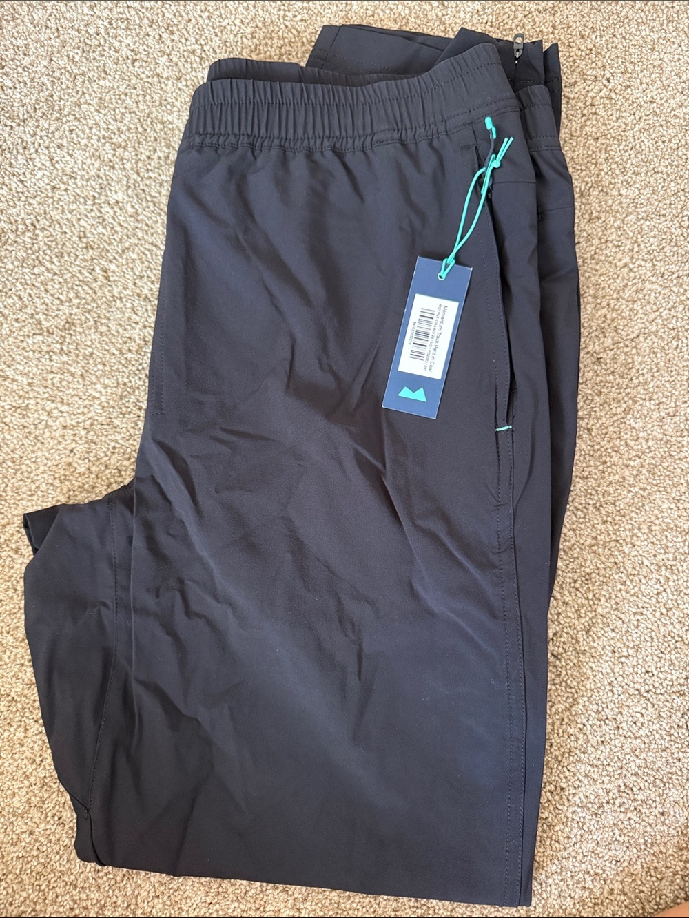Mens Myles Black Active Jogger Pants - Performance Stretch /Nwt / Size 29”